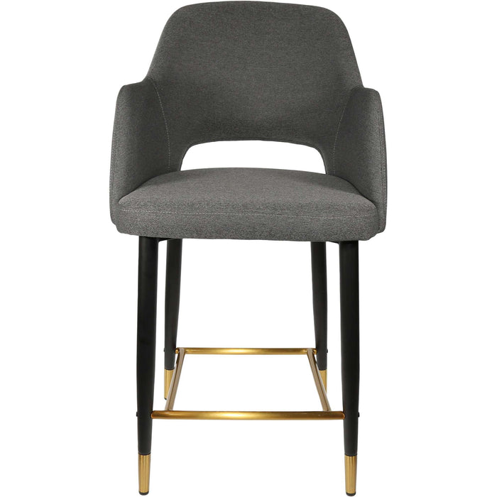 Durafurn Sorbet Counter Stool - Black Metal 650h Legs/Anthracite Fabric