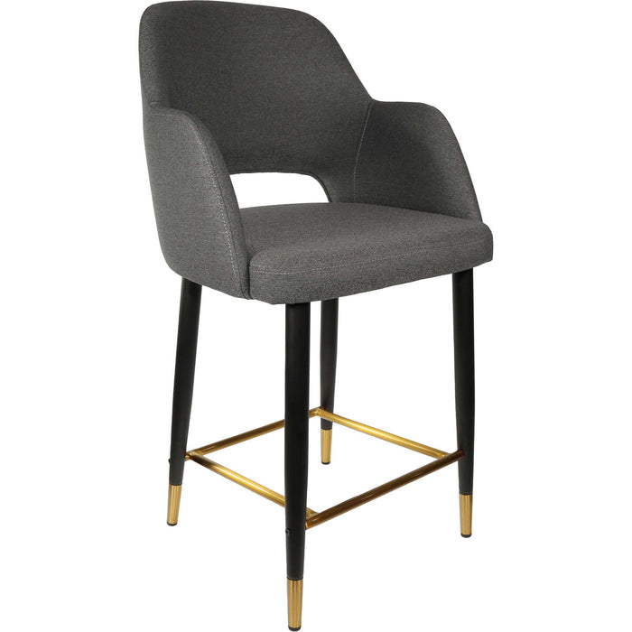 Durafurn Sorbet Counter Stool - Black Metal 650h Legs/Anthracite Fabric