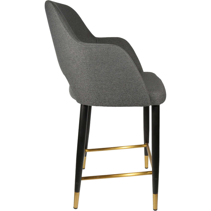 Durafurn Sorbet Counter Stool - Black Metal 650h Legs/Anthracite Fabric