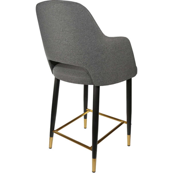 Durafurn Sorbet Counter Stool - Black Metal 650h Legs/Anthracite Fabric