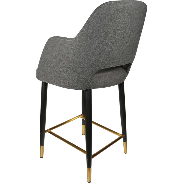 Durafurn Sorbet Counter Stool - Black Metal 650h Legs/Anthracite Fabric