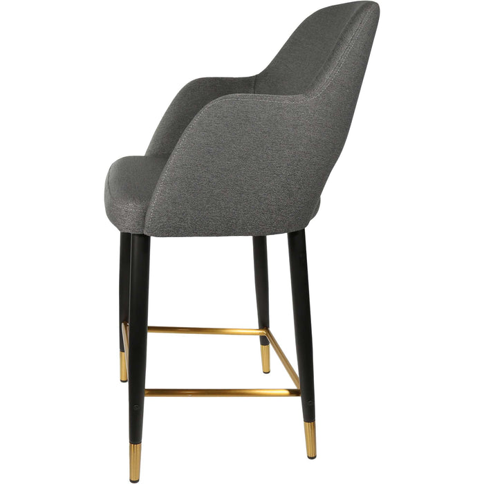 Durafurn Sorbet Counter Stool - Black Metal 650h Legs/Anthracite Fabric
