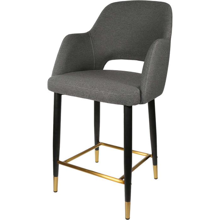 Durafurn Sorbet Counter Stool - Black Metal 650h Legs/Anthracite Fabric