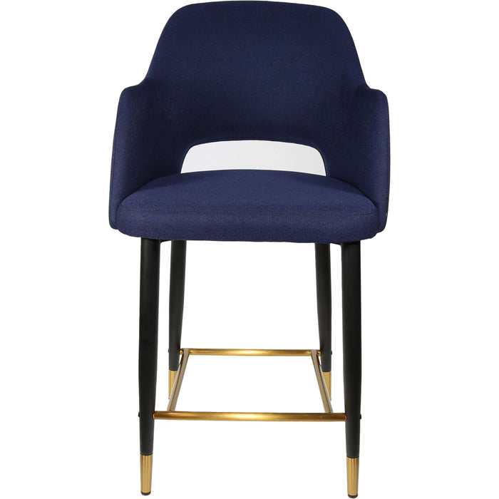 Durafurn Sorbet Counter Stool - Black Metal 650h Legs/Navy Fabric
