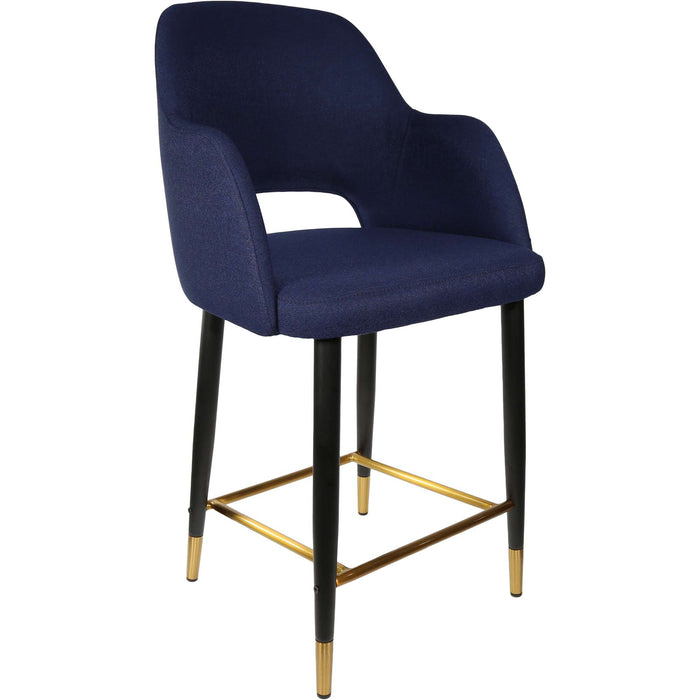 Durafurn Sorbet Counter Stool - Black Metal 650h Legs/Navy Fabric