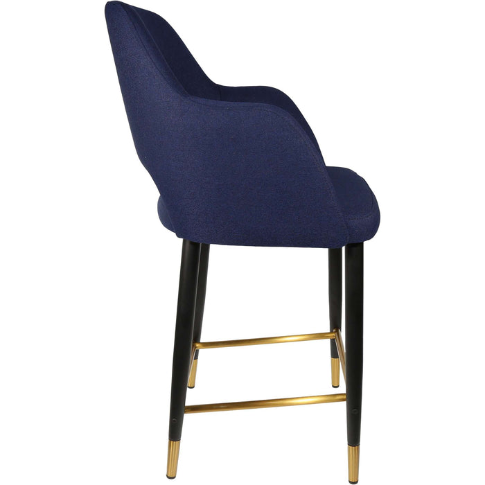 Durafurn Sorbet Counter Stool - Black Metal 650h Legs/Navy Fabric