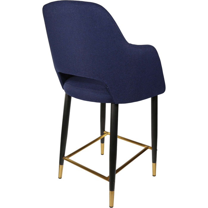 Durafurn Sorbet Counter Stool - Black Metal 650h Legs/Navy Fabric