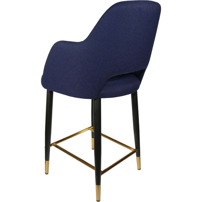 Durafurn Sorbet Counter Stool - Black Metal 650h Legs/Navy Fabric