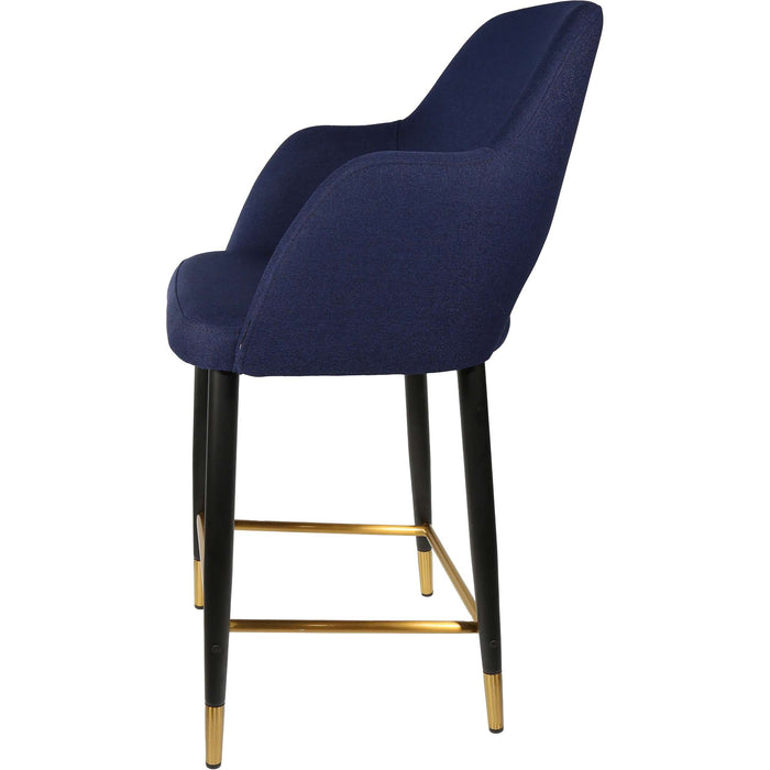 Durafurn Sorbet Counter Stool - Black Metal 650h Legs/Navy Fabric