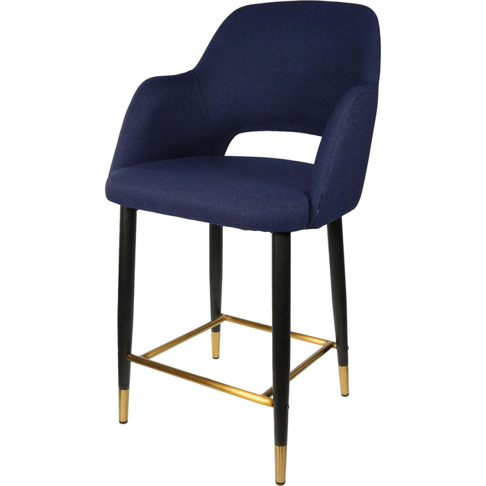 Durafurn Sorbet Counter Stool - Black Metal 650h Legs/Navy Fabric