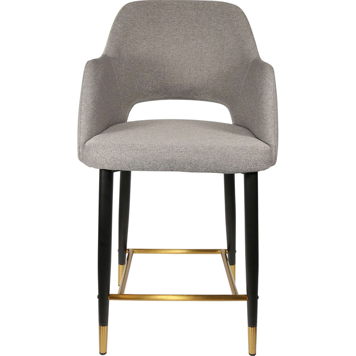 Durafurn Sorbet Counter Stool - Black Metal 650h Legs/Taupe Fabric
