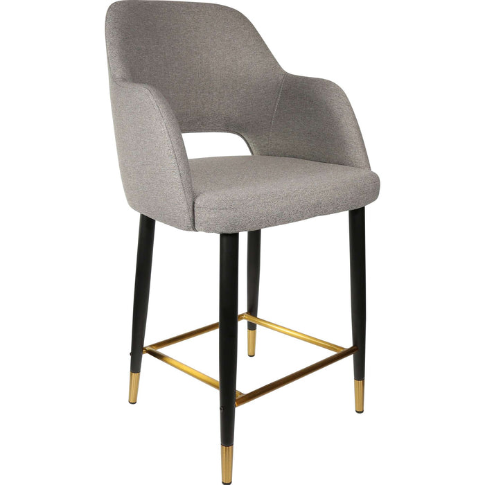 Durafurn Sorbet Counter Stool - Black Metal 650h Legs/Taupe Fabric