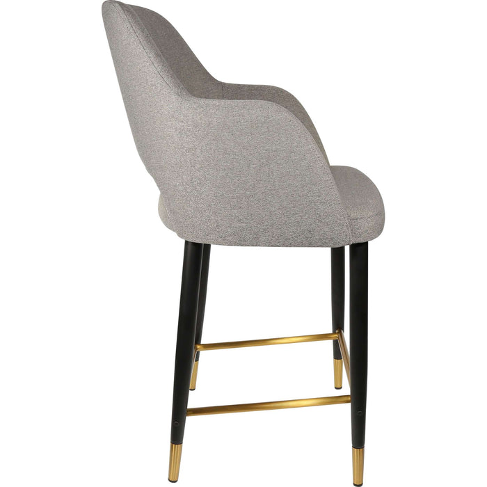 Durafurn Sorbet Counter Stool - Black Metal 650h Legs/Taupe Fabric