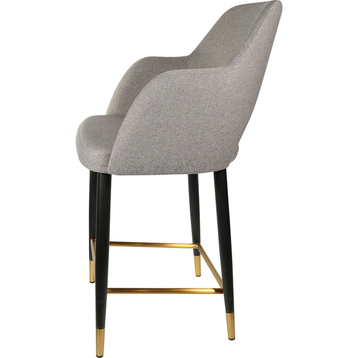 Durafurn Sorbet Counter Stool - Black Metal 650h Legs/Taupe Fabric