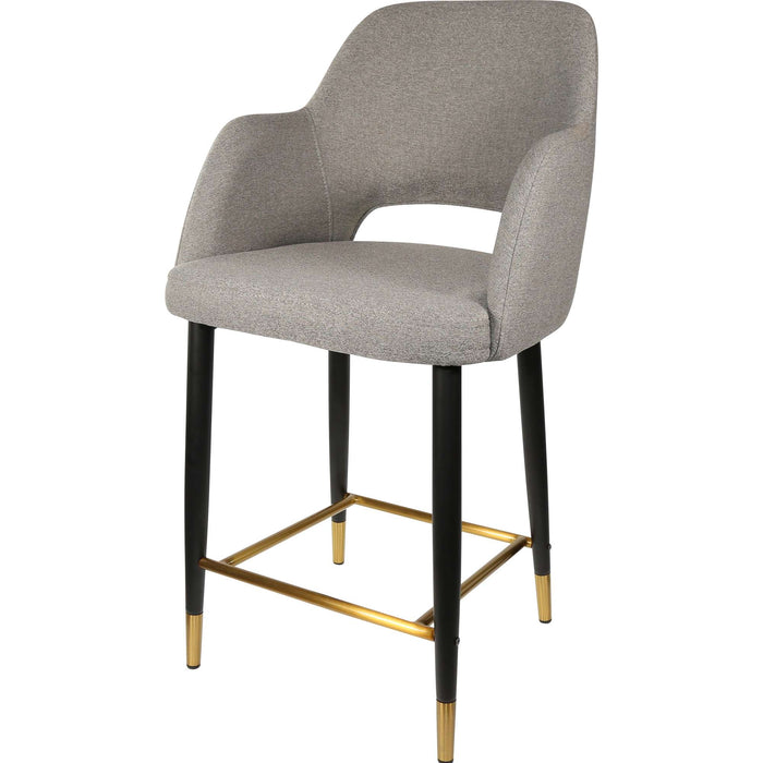 Durafurn Sorbet Counter Stool - Black Metal 650h Legs/Taupe Fabric