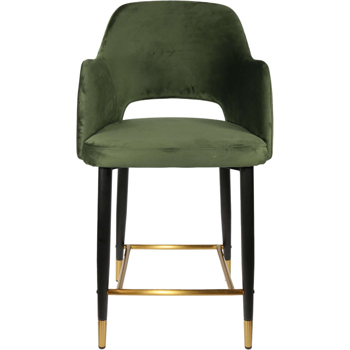 Durafurn Sorbet Counter Stool - Black Metal 650h Legs/Avocado Velvet