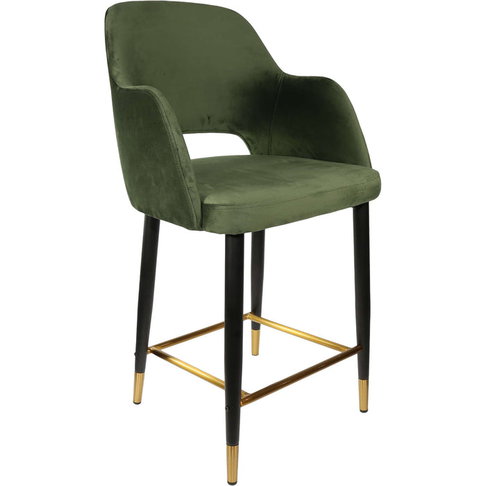 Durafurn Sorbet Counter Stool - Black Metal 650h Legs/Avocado Velvet