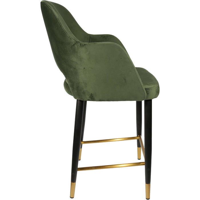Durafurn Sorbet Counter Stool - Black Metal 650h Legs/Avocado Velvet
