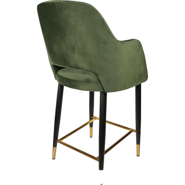 Durafurn Sorbet Counter Stool - Black Metal 650h Legs/Avocado Velvet