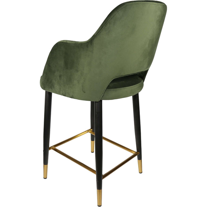 Durafurn Sorbet Counter Stool - Black Metal 650h Legs/Avocado Velvet
