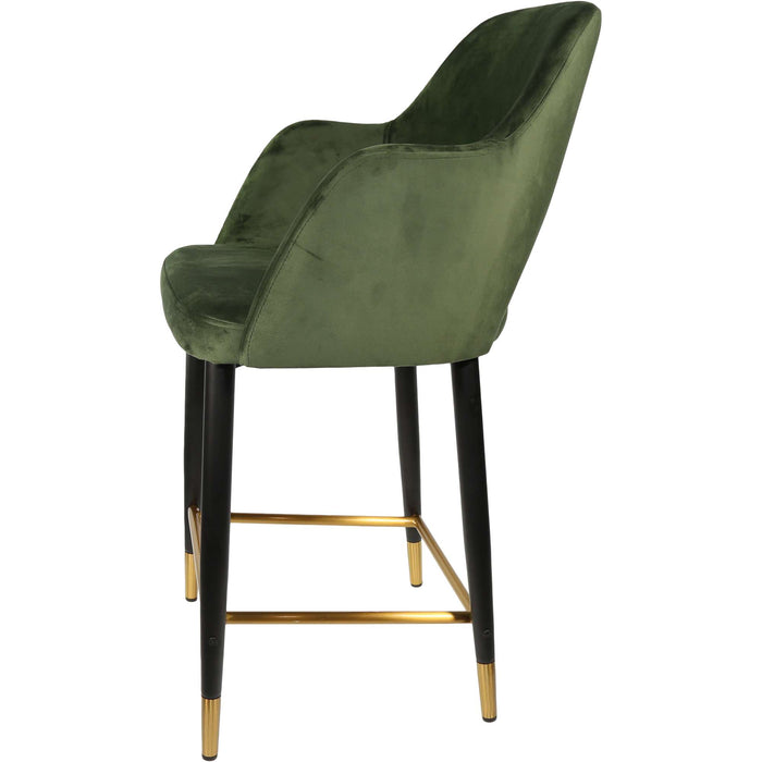Durafurn Sorbet Counter Stool - Black Metal 650h Legs/Avocado Velvet