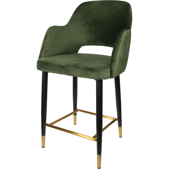 Durafurn Sorbet Counter Stool - Black Metal 650h Legs/Avocado Velvet