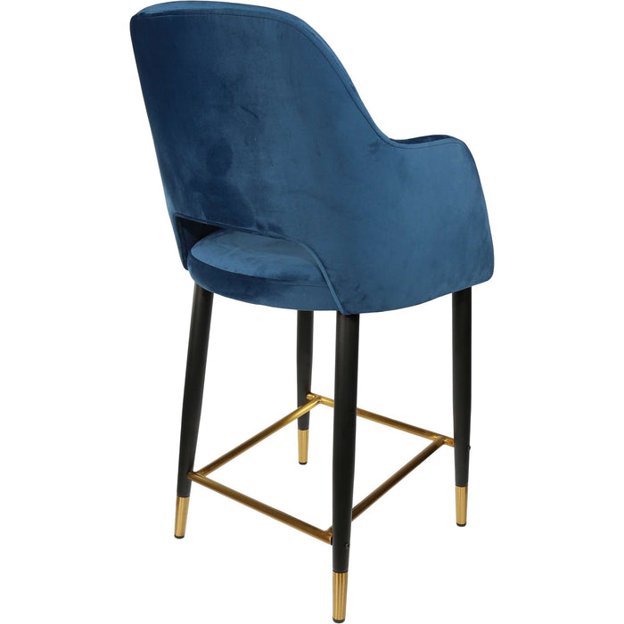 Durafurn Sorbet Counter Stool - Black Metal 650h Legs/Denim Velvet