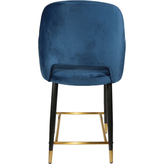Durafurn Sorbet Counter Stool - Black Metal 650h Legs/Denim Velvet