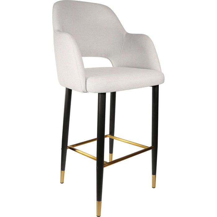 Durafurn Sorbet Stool - Black Metal 750h Legs/Light Grey Fabric