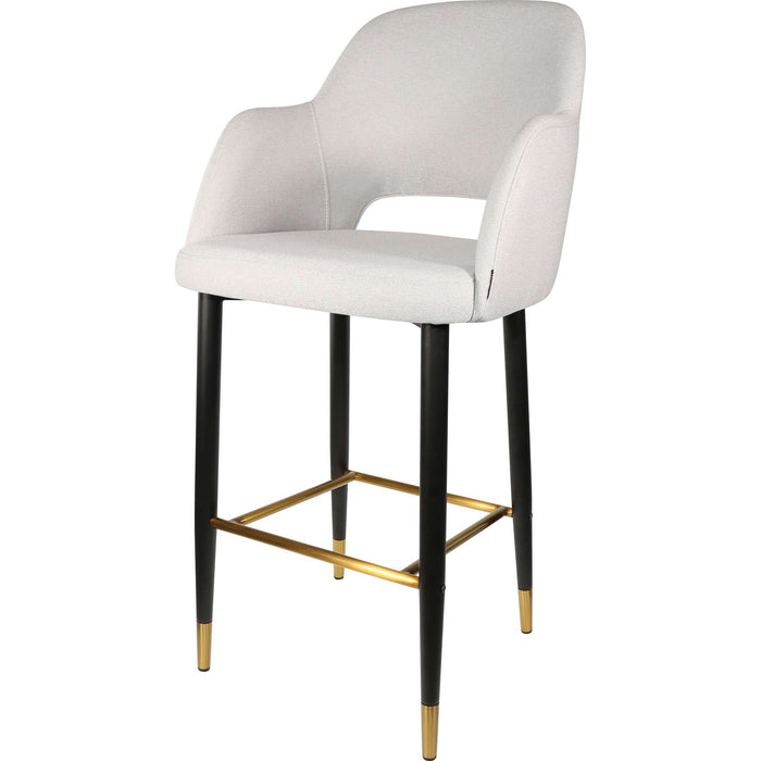 Durafurn Sorbet Stool - Black Metal 750h Legs/Light Grey Fabric