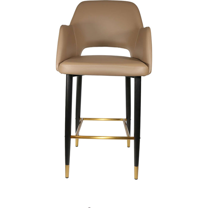 Durafurn Sorbet Stool - Black Metal 750h Legs/Taupe Vinyl