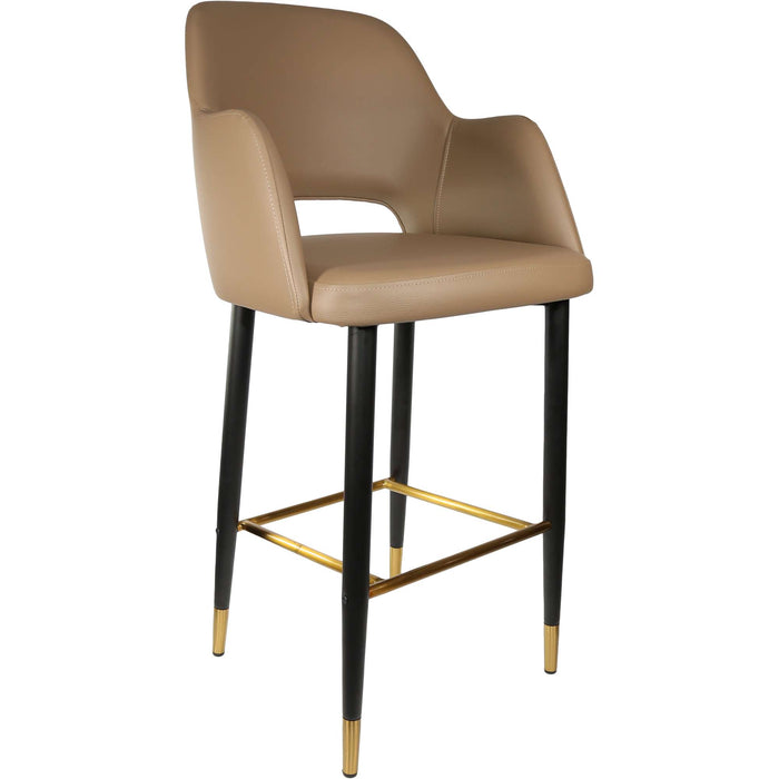 Durafurn Sorbet Stool - Black Metal 750h Legs/Taupe Vinyl