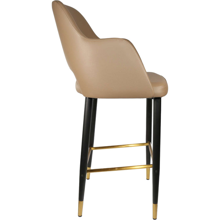 Durafurn Sorbet Stool - Black Metal 750h Legs/Taupe Vinyl