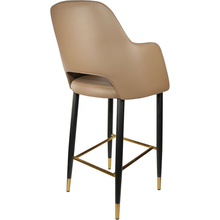 Durafurn Sorbet Stool - Black Metal 750h Legs/Taupe Vinyl