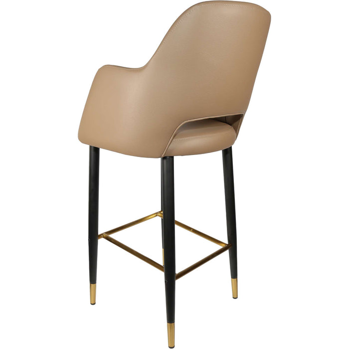 Durafurn Sorbet Stool - Black Metal 750h Legs/Taupe Vinyl