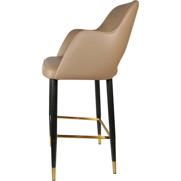 Durafurn Sorbet Stool - Black Metal 750h Legs/Taupe Vinyl