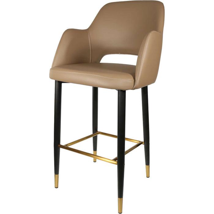 Durafurn Sorbet Stool - Black Metal 750h Legs/Taupe Vinyl