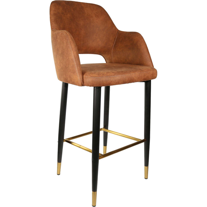 Durafurn Sorbet Stool - Black Metal 750h Legs/Tan Fabric