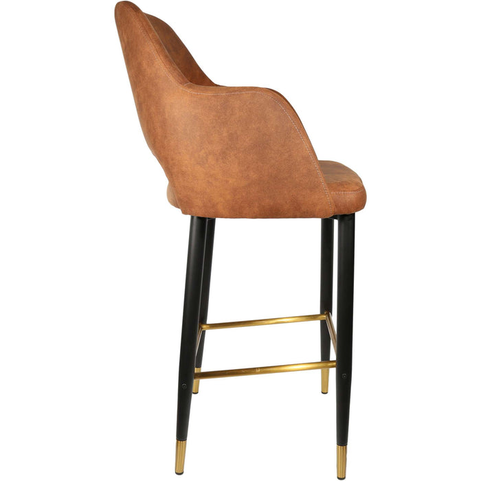 Durafurn Sorbet Stool - Black Metal 750h Legs/Tan Fabric