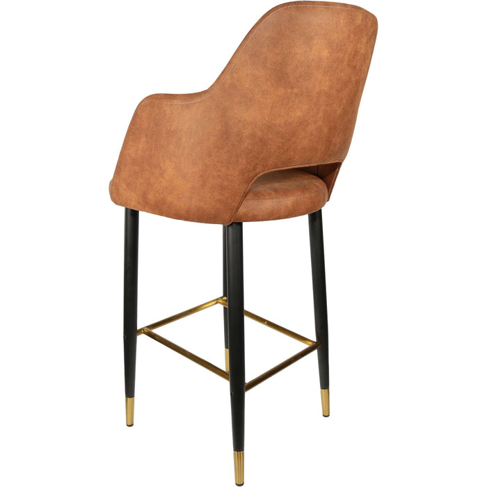 Durafurn Sorbet Stool - Black Metal 750h Legs/Tan Fabric