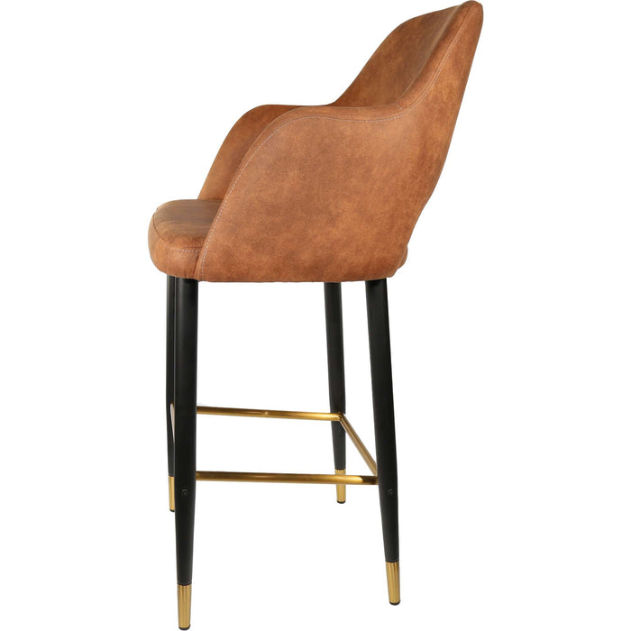 Durafurn Sorbet Stool - Black Metal 750h Legs/Tan Fabric