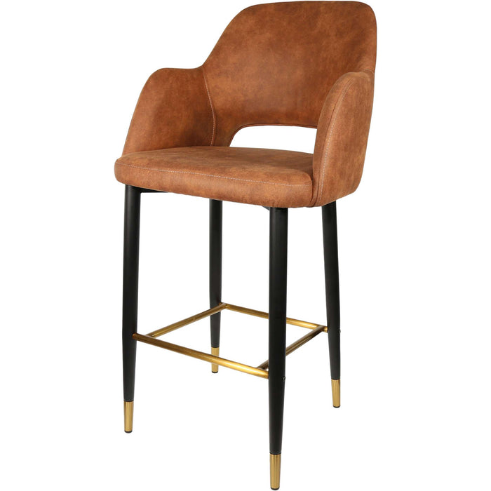 Durafurn Sorbet Stool - Black Metal 750h Legs/Tan Fabric