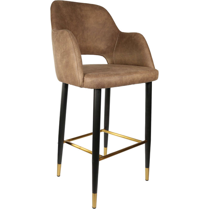 Durafurn Sorbet Stool - Black Metal 750h Legs/Mocha Fabric