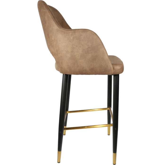 Durafurn Sorbet Stool - Black Metal 750h Legs/Mocha Fabric