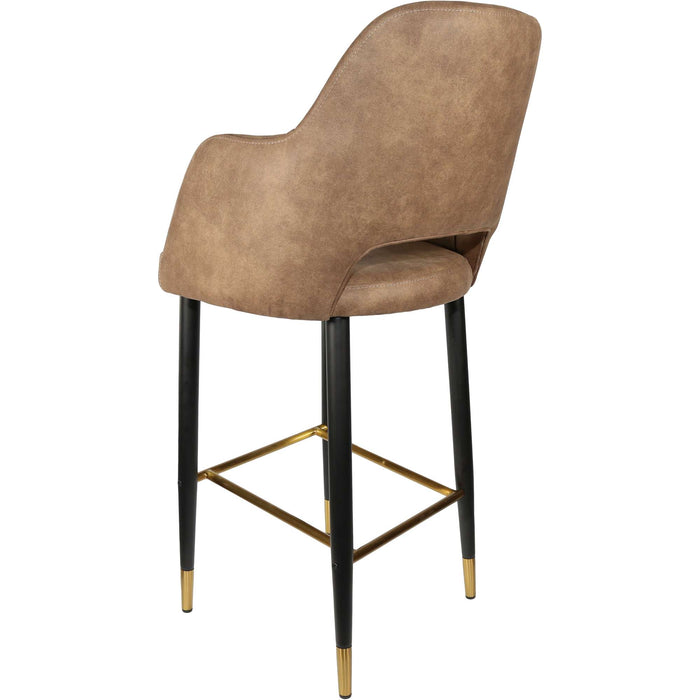 Durafurn Sorbet Stool - Black Metal 750h Legs/Mocha Fabric