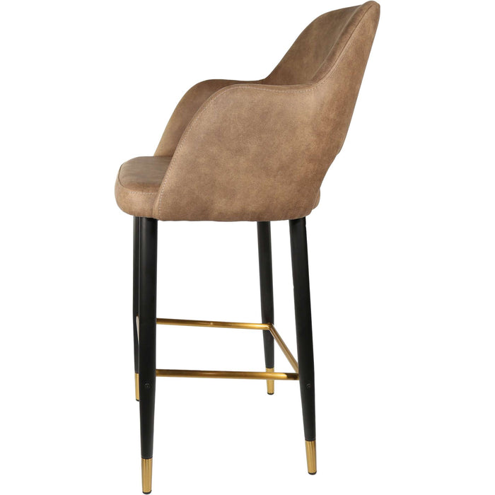 Durafurn Sorbet Stool - Black Metal 750h Legs/Mocha Fabric