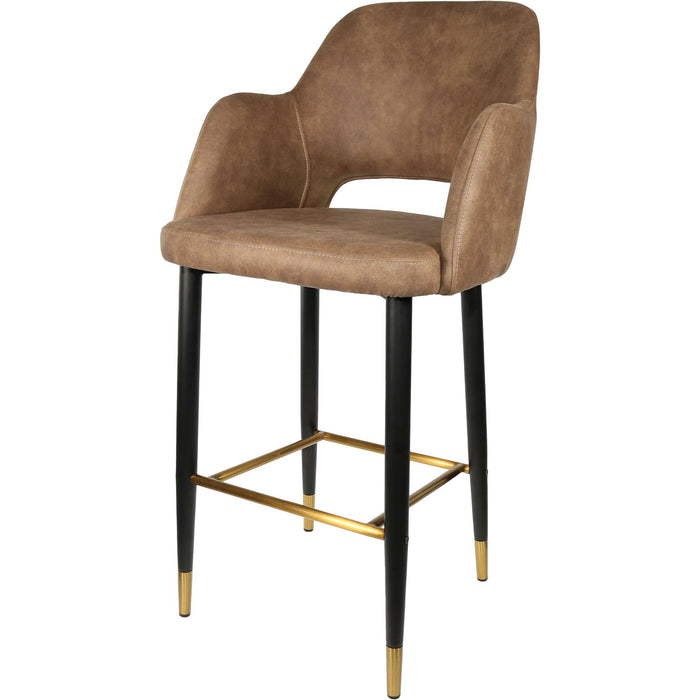 Durafurn Sorbet Stool - Black Metal 750h Legs/Mocha Fabric