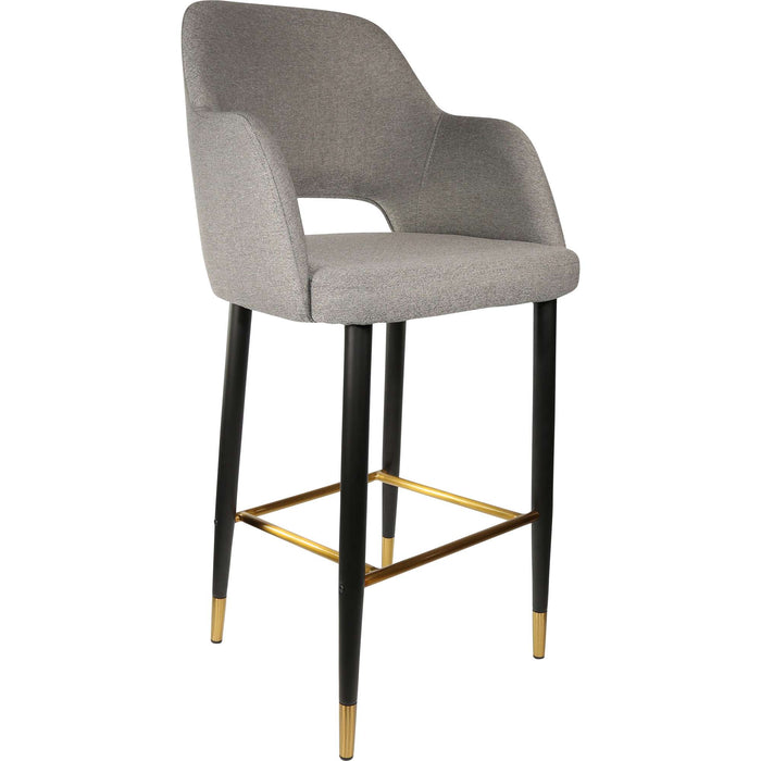 Durafurn Sorbet Stool - Black Metal 750h Legs/Taupe Fabric