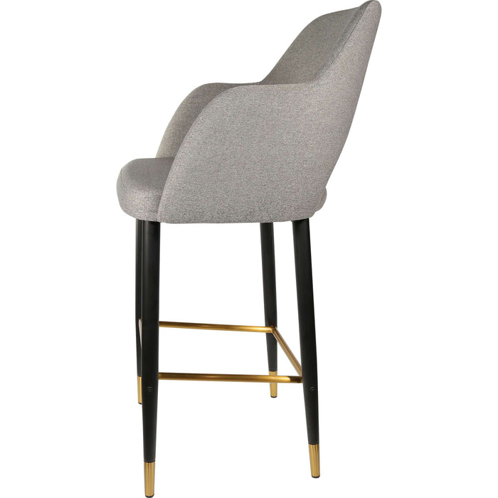 Durafurn Sorbet Stool - Black Metal 750h Legs/Taupe Fabric