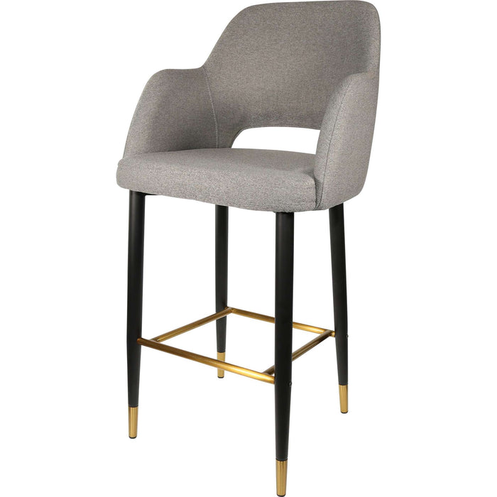 Durafurn Sorbet Stool - Black Metal 750h Legs/Taupe Fabric